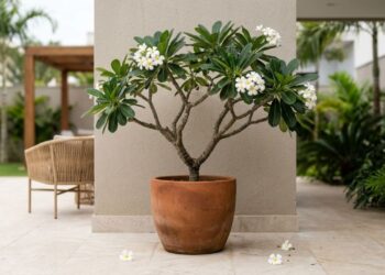 A árvore escultural que virou a favorita do paisagismo minimalista porque suas flores perfumadas parecem feitas de cera e não sujam o gramado