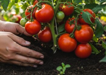 Faça os tomates crescerem no jardim adicionando borra de café no solo