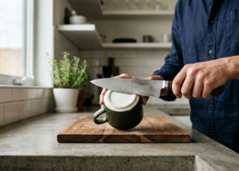 Como amolar a faca de cozinha cega sem ter um amolador: o truque fácil de passar a lâmina no fundo da xícara que está na moda e sempre funciona