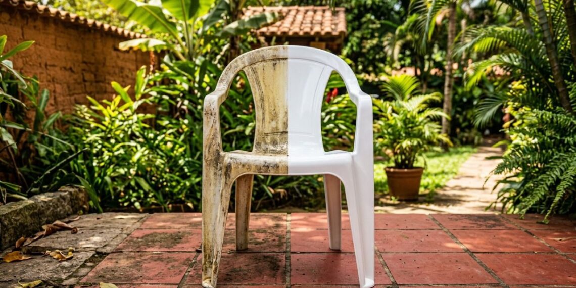 Como limpar cadeiras de plástico branco que ficaram amareladas no sol: veja como deixá-las sem aspecto envelhecido usando água oxigenada