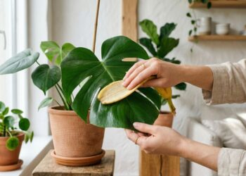 Limpar as folhas das plantas de interior com casca de banana: quais os benefícios estéticos e para que serve