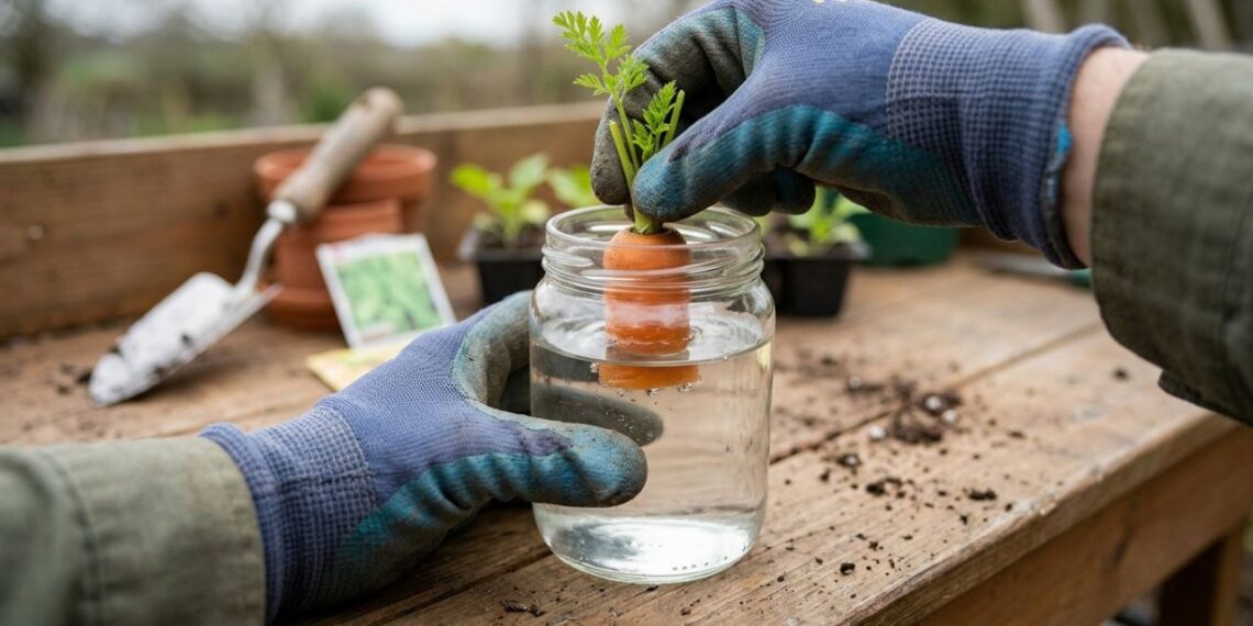 Como plantar cenoura em potes de vidro reaproveitando as tampinhas verdes que muita gente jogaria no lixo