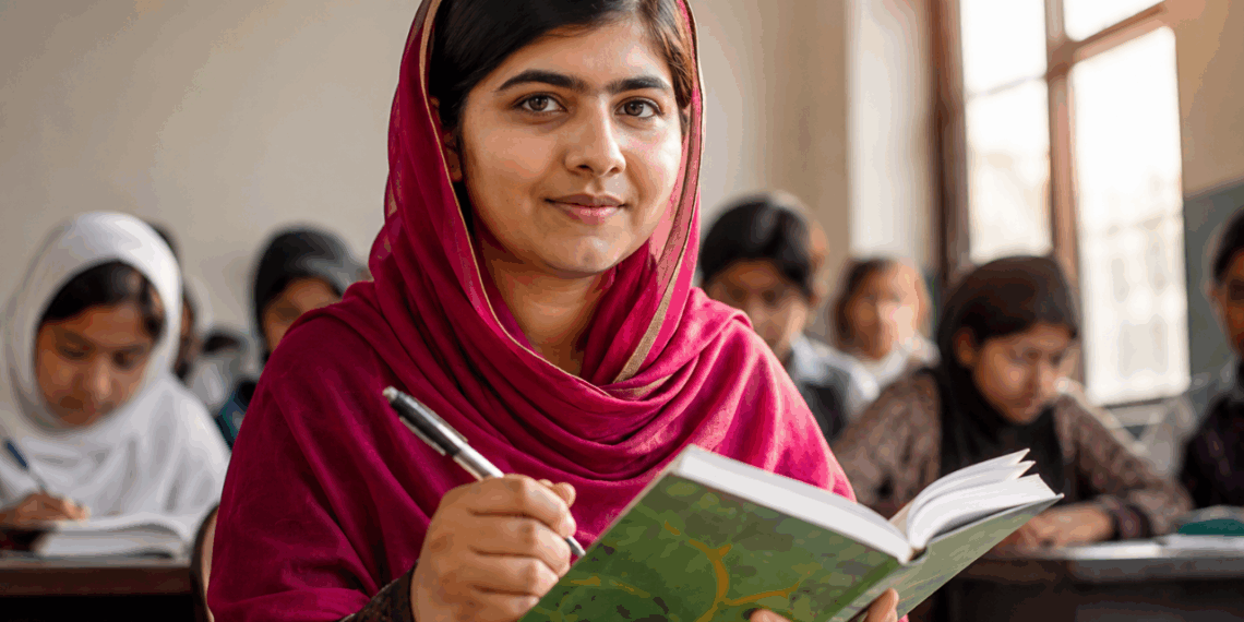 Malala Yousafzai, defensora da educação e Nobel da Paz: “Uma criança, um professor, um livro e uma caneta podem mudar o mundo.”