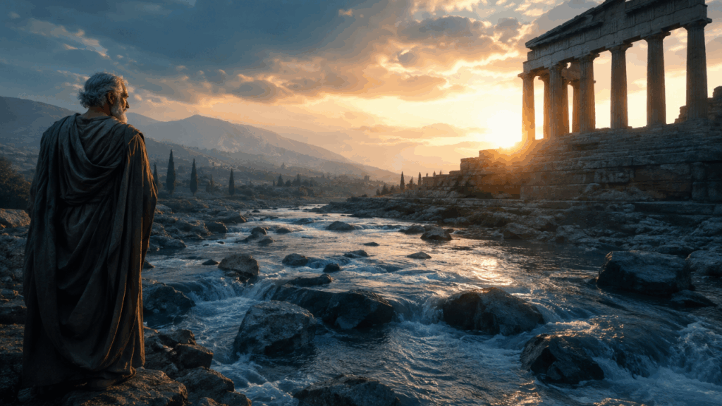 Heraclitus, filósofo da mudança e do fluxo constante: “Nada é permanente, exceto a mudança.”