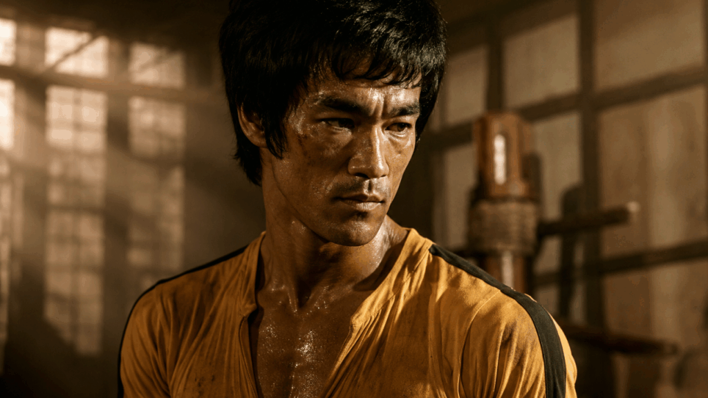 Bruce Lee, pensador da mente forte e da persistência: “Derrotas são lições, não fracassos.”
