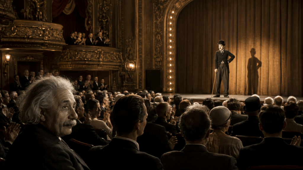 Charlie Chaplin, ao conhecer Albert Einstein em Hollywood, comentou: “O que mais admiro em sua arte é sua universalidade. O mundo inteiro o admira, mesmo sem entender uma palavra do que você diz.”