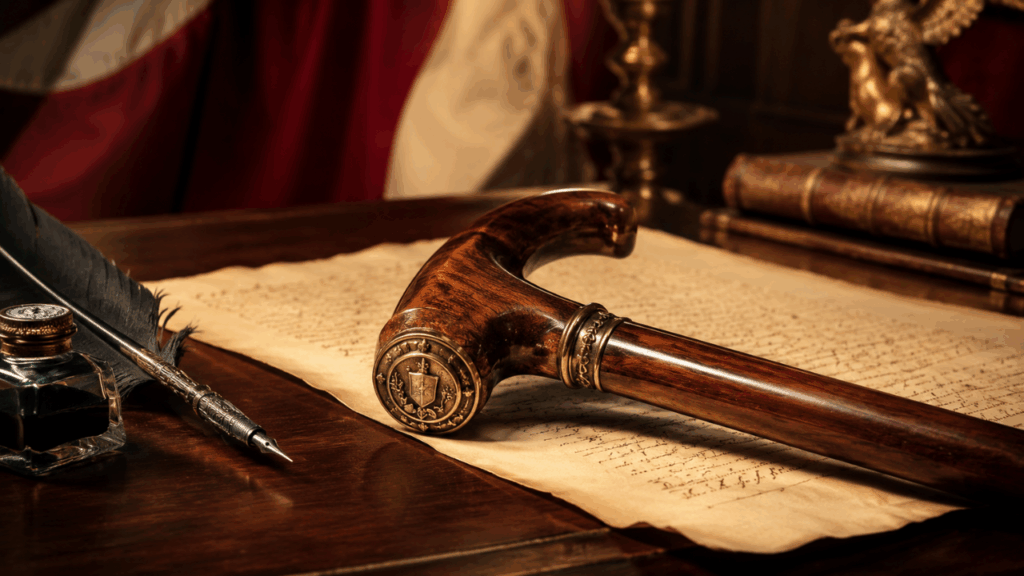 Benjamin Franklin, ao deixar sua bengala para George Washington em testamento, escreveu: “Se fosse um cetro, ele o mereceria.”