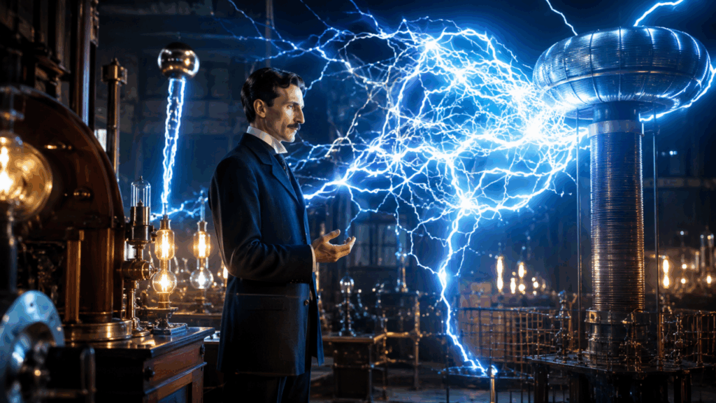Nikola Tesla, ao comentar sobre o avanço da tecnologia e da humanidade, afirmou: “O desenvolvimento progressivo do homem depende vitalmente da invenção.”