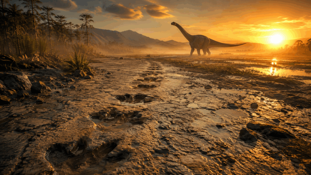 Pegadas de quase 1 metro na França, ajudam cientistas a reconstruir passos de um dinossauro colossal