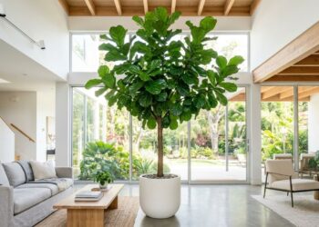 Como cuidar do ficus lyrata para que ele não perca as folhas de baixo e permaneça alto e elegante o ano todo