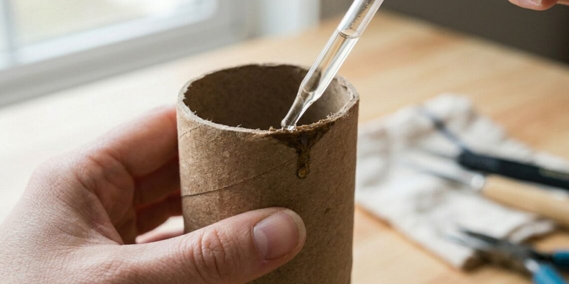 Pingar cinco gotas do seu óleo essencial favorito no rolo de papel higiênico (no papelão interno): um truque inteligente para perfumar o lavabo sempre que girar
