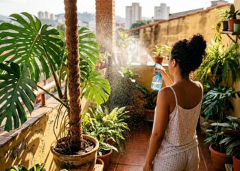 Para a costela-de-adão durar anos: o macete não é usar vasos muito fundos, mas fincar um tutor de fibra de coco umedecido para suas raízes aéreas abraçarem