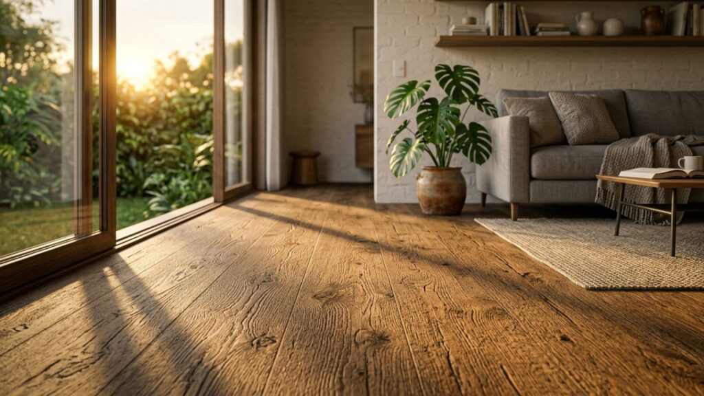 Adeus ao piso laminado brilhante que escorrega e incha com água: as tendências de piso vinílico com textura rústica fosca que vão dominar em 2026
