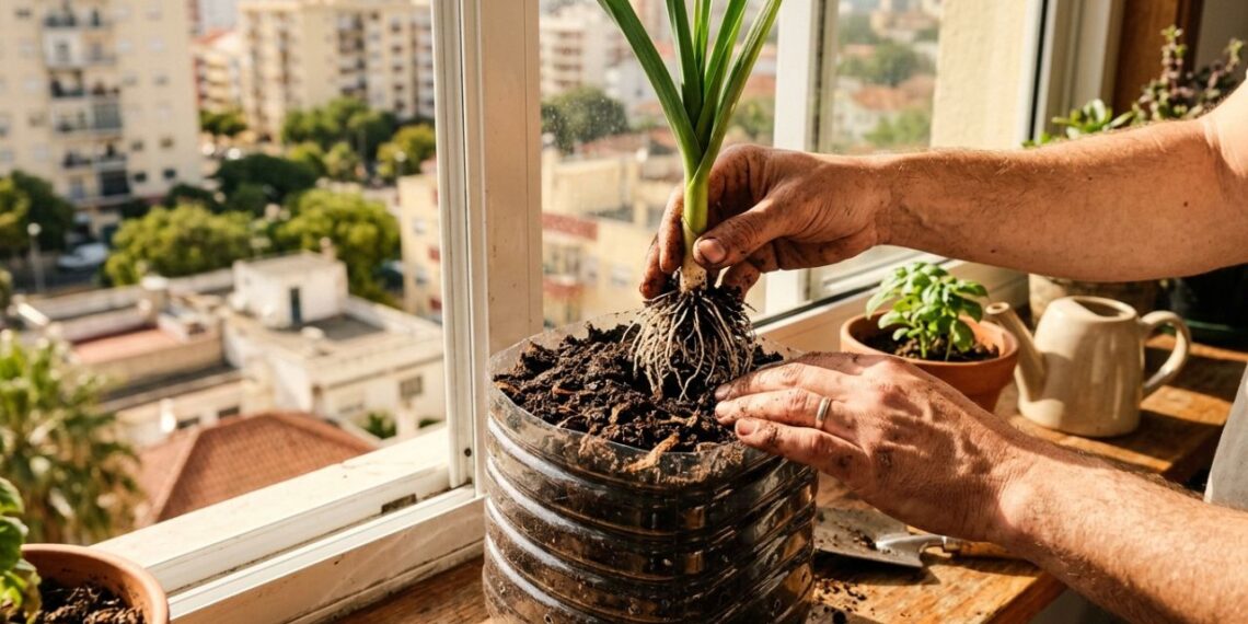 Como plantar alho-poró em garrafas cortadas reaproveitando a base com raízes que muita gente jogaria no lixo