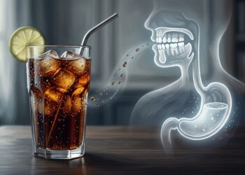 Que efeitos o consumo regular de refrigerante de cola causa no estômago e também no esmalte dos dentes?