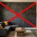 Adeus à parede pintada de cimento queimado escuro: a tendência minimalista para renovar a sala em um dia