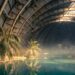 Cabe uma Torre Eiffel deitada lá dentro: o hangar de dirigível que virou o maior parque aquático coberto do planeta