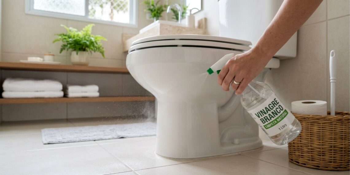 Borrifar vinagre ao redor do vaso sanitário: por que é recomendado e para que serve