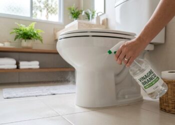 Borrifar vinagre ao redor do vaso sanitário: por que é recomendado e para que serve
