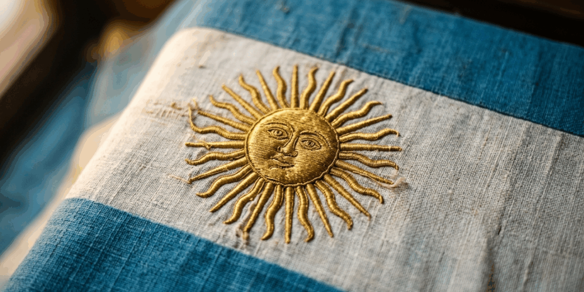 Por que a bandeira da Argentina é azul celeste e branca, e qual a origem dessas cores?