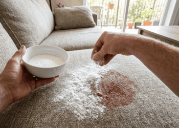 Como tirar mancha de vinho do sofá com 2 ingredientes que todo mundo tem em casa