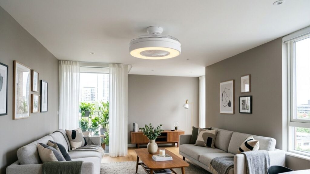 O ventilador de teto tradicional com pás aparentes ficou para trás: a nova tendência para 2026 é invisível, silenciosa e recolhe as hélices automaticamente quando desligada