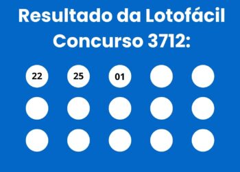 Números sorteados do resultado da Lotofácil 3712 — terça-feira, 16 de junho de 2026