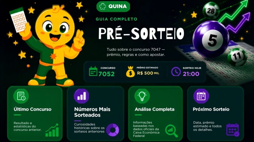 Quina 7052 sorteia R$ 500 mil nesta segunda-feira pós sorteio de São João saiba como participar
