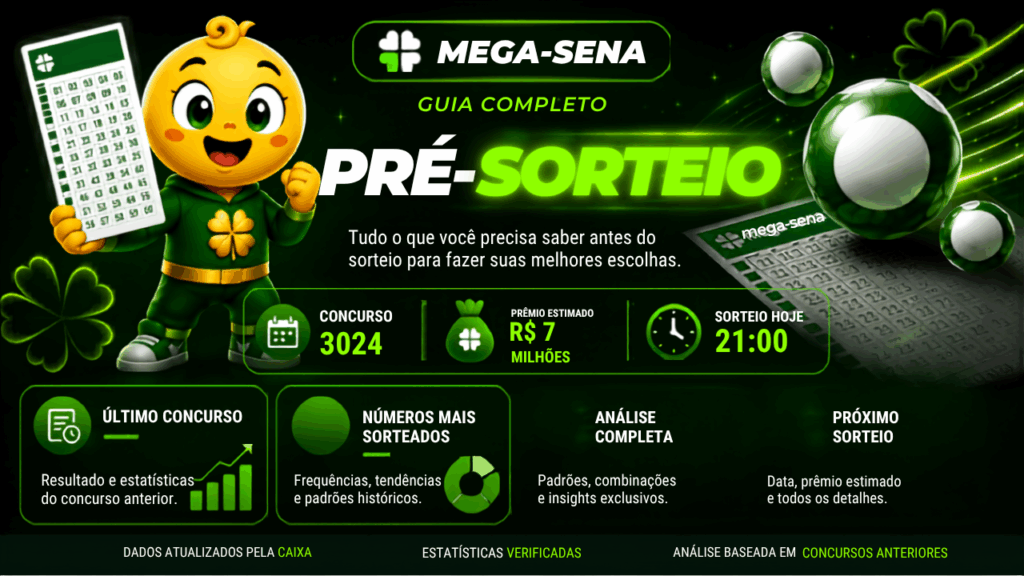 Mega-Sena 3024 sorteia prêmio de R$ 7 milhões acumulados hoje, veja como apostar e horário