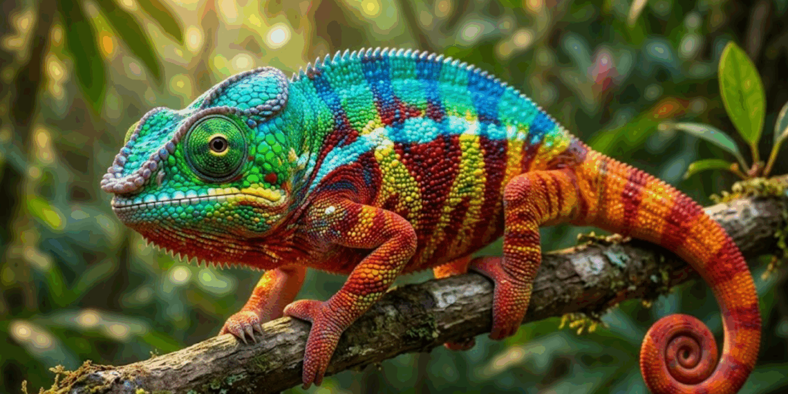 O camaleão que não muda de cor para se camuflar mas para se comunicar, expressar emoções e regular temperatura corporal num sistema de sinalização que a ciência ainda não decifrou completamente
