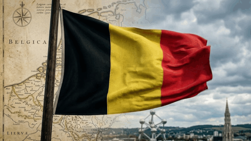 O que significam as cores preta, amarela e vermelha da bandeira da Bélgica?