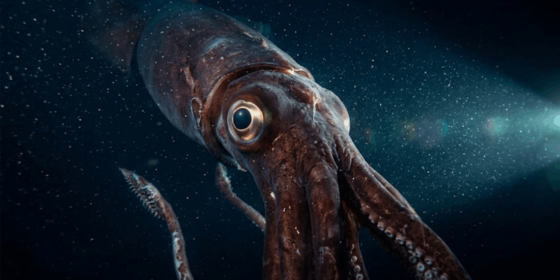 A lula-gigante que vive tão fundo no oceano que nunca foi filmada viva em habitat natural por quase toda a história da ciência e ainda guarda segredos que nenhum pesquisador conseguiu acessar