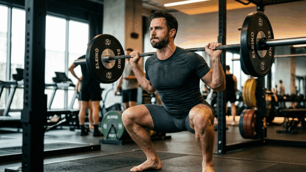 A respiração durante o agachamento que a maioria inverte sem saber e o motivo pelo qual esse erro aumenta a pressão intra-abdominal e sobrecarrega a coluna em cada repetição