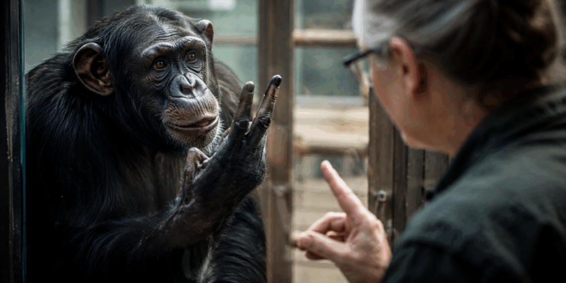 O chimpanzé que aprende língua de sinais, mente para conseguir o que quer e manipula humanos com uma habilidade que ainda constrange pesquisadores