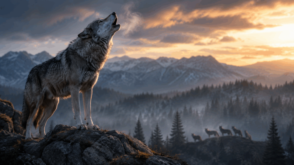 O lobo que não uiva para intimidar mas para localizar membros da matilha e expressar saudade de quem está longe