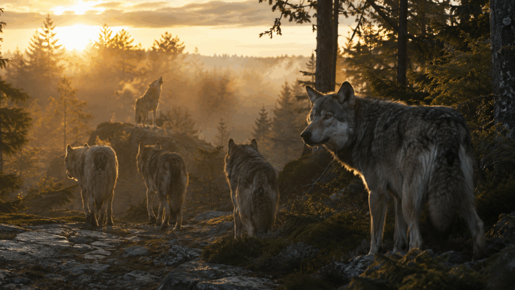 O lobo que não uiva para intimidar mas para localizar membros da matilha e expressar saudade de quem está longe