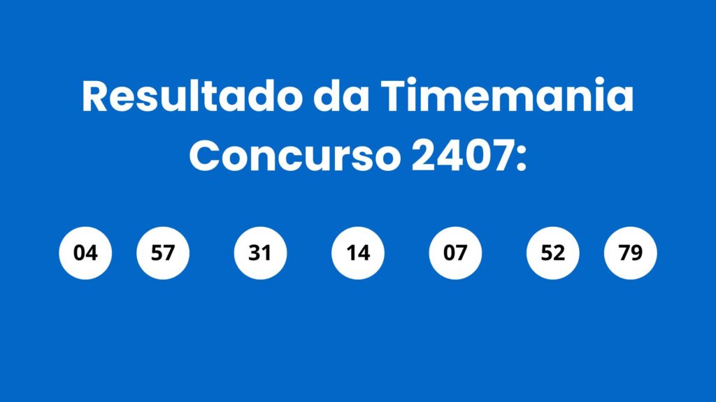 Timemania 2407: alguém ganhou os R$ 1,7 milhão? Veja o resultado de terça (23/06)