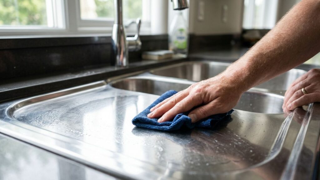 Como limpar panelas e pias de aço inox opacas e devolver o brilho espelhado: o truque fácil de esfregar uma pasta caseira de bicarbonato e vinagre que sempre funciona