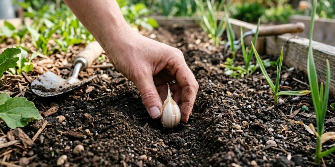 Como plantar alho em casa usando dentes da despensa com um cuidado no solo que faz diferença no bulbo