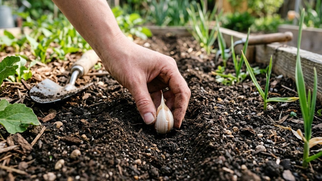 Como plantar alho em casa usando dentes da despensa com um cuidado no solo que faz diferença no bulbo