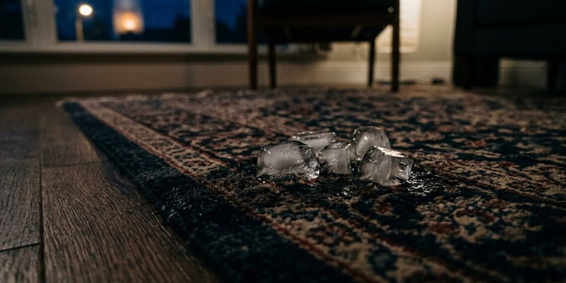 Colocar cubos de gelo nos amassados do tapete deixados pelos móveis: para que serve e como sua casa fica pela manhã