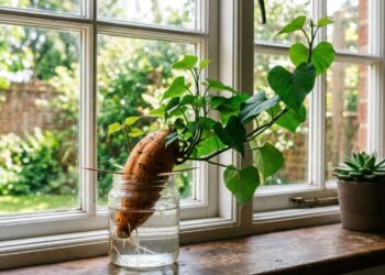 Horta em casa: como enraizar batata-doce na água na janela ensolarada antes de plantar na terra