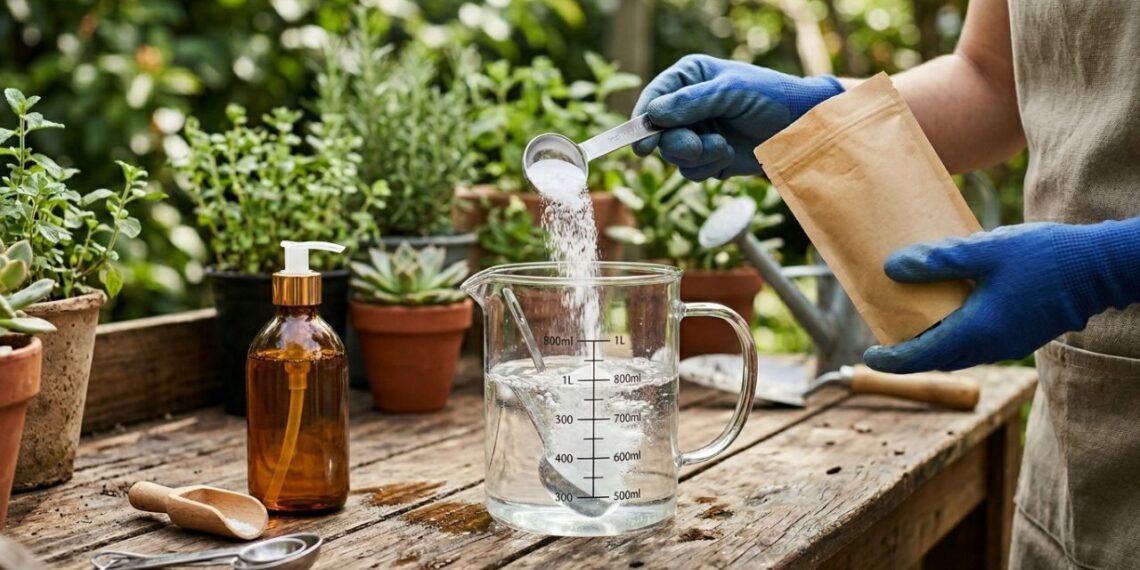 O truque simples com bicarbonato de sódio e sabão neutro para combater o mofo branco nas folhas das roseiras e hortaliças