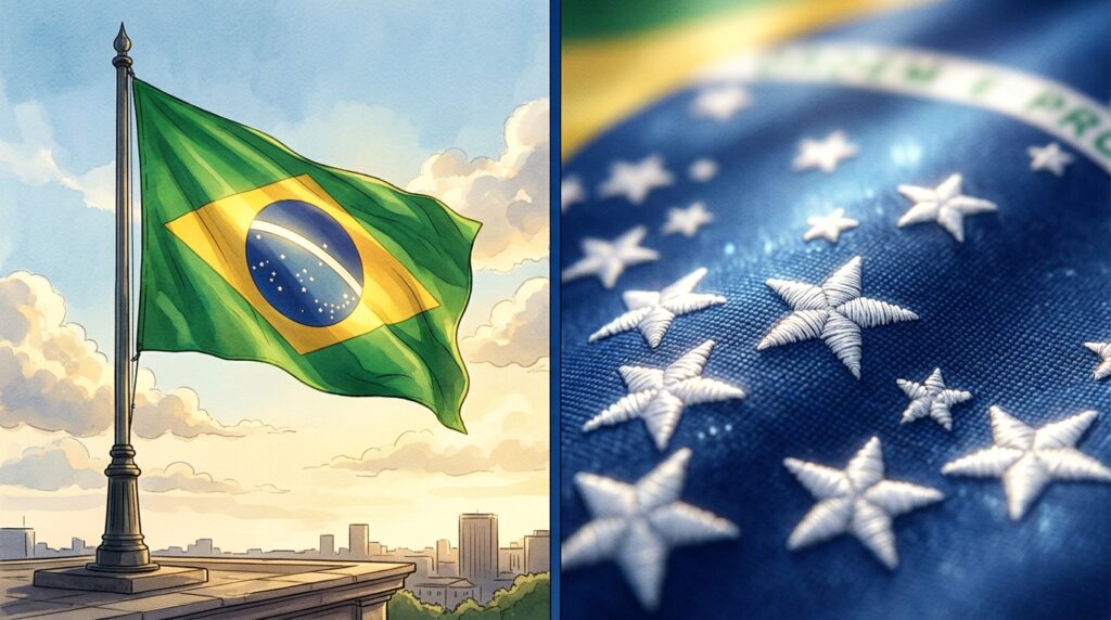 Quando a bandeira tinha apenas 21 estrelas: a evolução do círculo azul conforme novos estados entravam