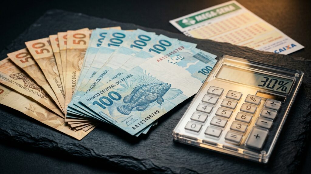 Brazilian_banknotes_and_calculator_202606221316-1024x572 Ficou milionário na loteria? Quanto de imposto de renda você vai pagar