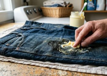 Como tirar manchas pesadas de graxa escura da calça jeans de trabalho: o truque fácil de esfregar margarina antes de colocar na máquina que está na moda nas redes sociais