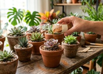O truque simples com canela em pó para cicatrizar cortes em suculentas e evitar fungos nas raízes novas
