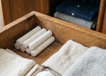 Colocar pedaços de giz escolar branco nos cantos do guarda-roupa: para que serve e por que você deve fazer isso para sugar a umidade do móvel