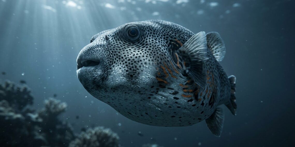 O peixe-baiacu que incha como um balão quando ameaçado e produz veneno mortal