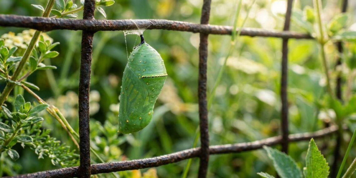 Se você encontrar este pequeno casulo verde pendurado na cerca, nós lhe diremos o que isso significa e por que é algo bom